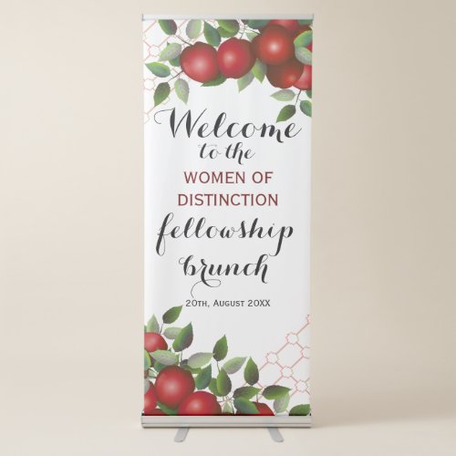 Red Apples Welcome  Wedding Retractable Banner