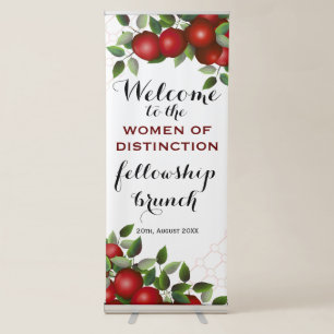Red Apples Welcome Wedding Retractable Banner