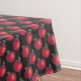 Red Apples White Dots Tablecloth