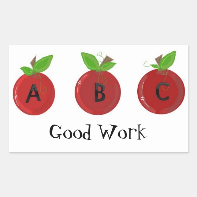 Red Apples with ABC's Rectangular Sticker (Front)