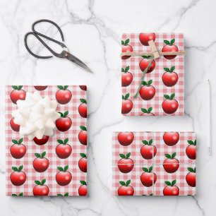 Red Apples Wrapping Paper Sheets