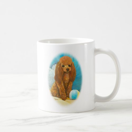 Red Apricot Poodle with Ball Coffee Mug