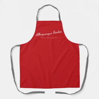 Red apron with Albuquerque Foodies Logo