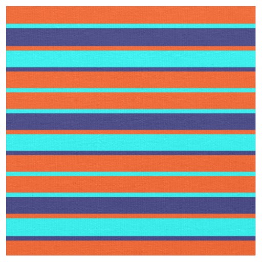 Red, Aqua, and Midnight Blue Lines Fabric