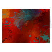 Red, Aqua & Gold Grunge Digital Abstract Art (Front Horizontal)