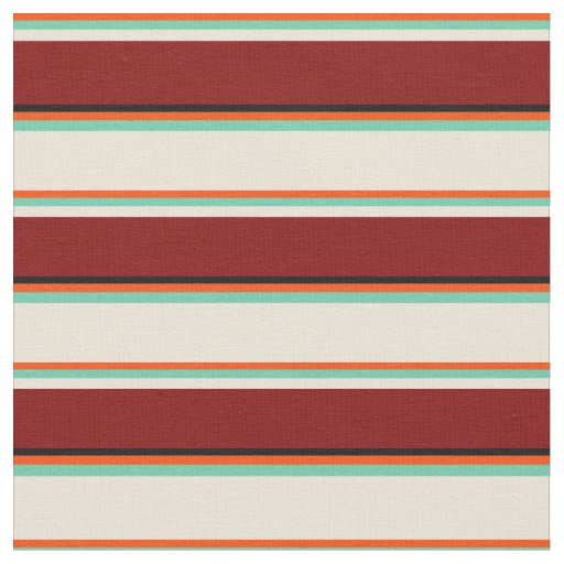 Red, Aquamarine, Bisque, Maroon & Black Colored Fabric