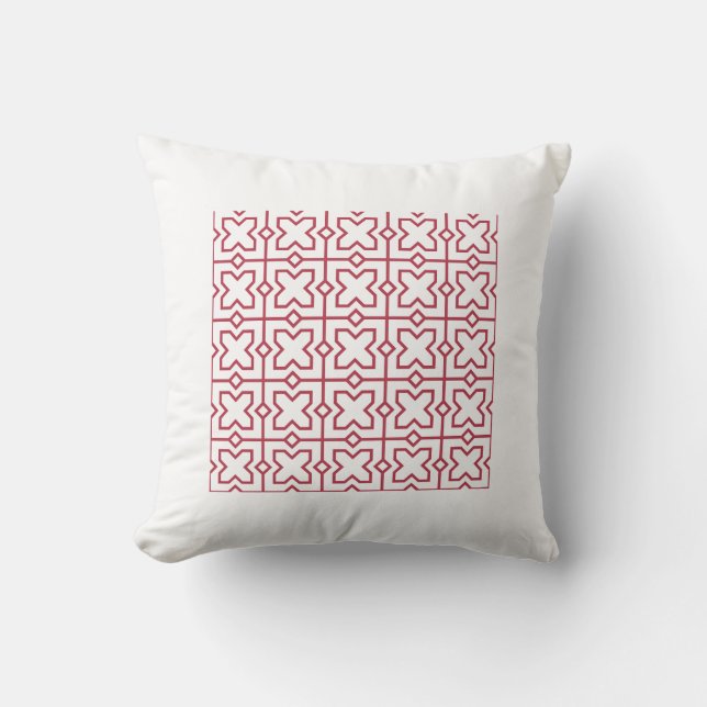 Red Arabic design Ramadan Decor Throw Pillow (Front)