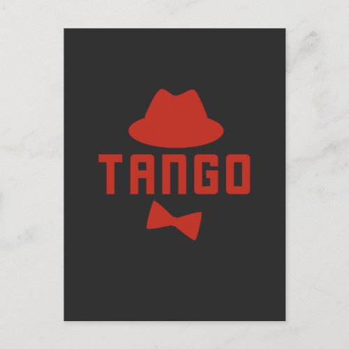 Red Argentine Tango Fedora Hat and Bowtie Postcard