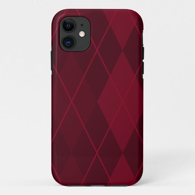 Red Argyle Case-Mate iPhone Case (Back)