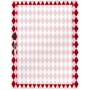 Red Argyle Crimson Pink Small Diamond Shape Dry-Erase Board
