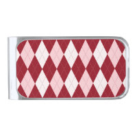 Red Argyle Crimson Pink Small Diamond Shape