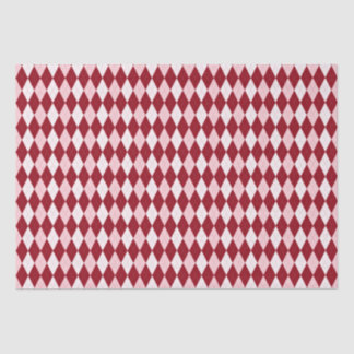 Red Argyle Crimson Pink Small Diamond Shape Tissue Paper
