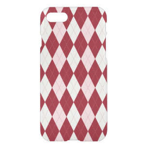 Red Argyle Crimson Pink Small Diamond Shape iPhone SE/8/7 Case