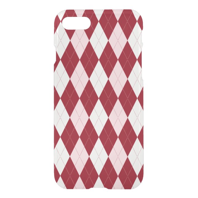 Red Argyle Crimson Pink Small Diamond Shape Uncommon iPhone Case (Back)