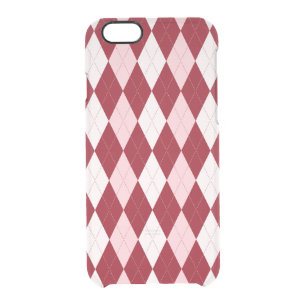 Red Argyle Crimson Pink Small Diamond Shape Clear iPhone 6/6S Case