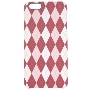 Red Argyle Crimson Pink Small Diamond Shape Clear iPhone 6 Plus Case