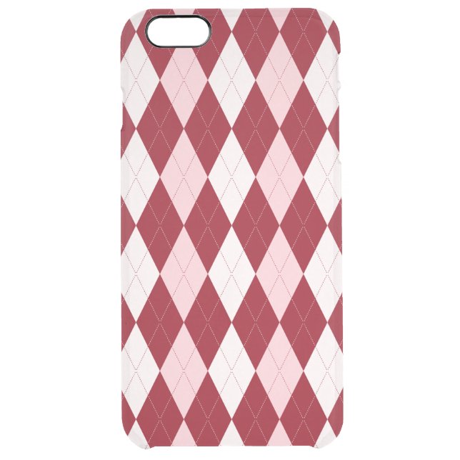 Red Argyle Crimson Pink Small Diamond Shape Uncommon iPhone Case (Back)