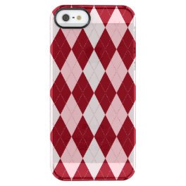 Red Argyle Crimson Pink Small Diamond Shape Clear iPhone SE/5/5s Case