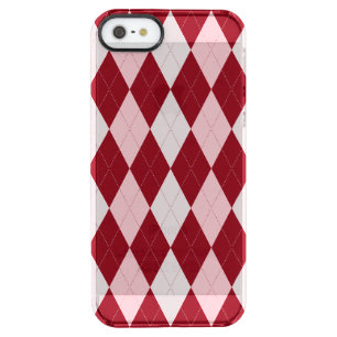 Red Argyle Crimson Pink Small Diamond Shape Clear iPhone SE/5/5s Case