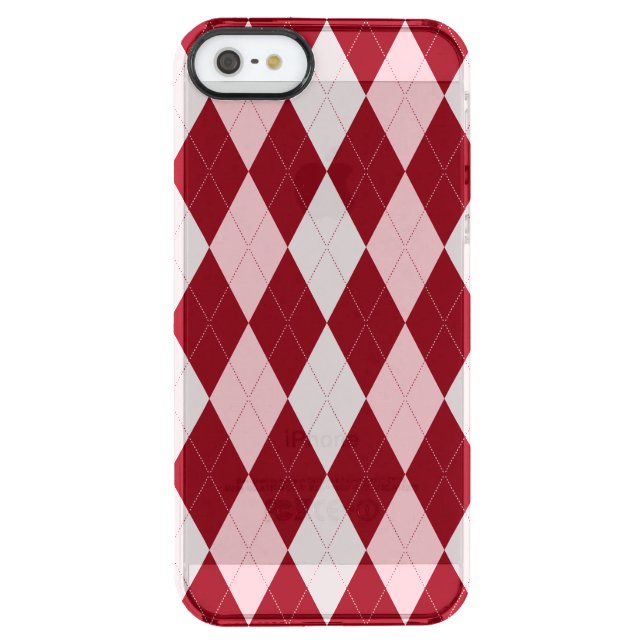 Red Argyle Crimson Pink Small Diamond Shape Uncommon iPhone Case (Back)