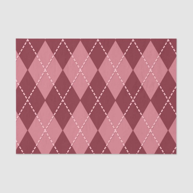Red Argyle (Design 42 Red Series) Tissue Paper (Front)