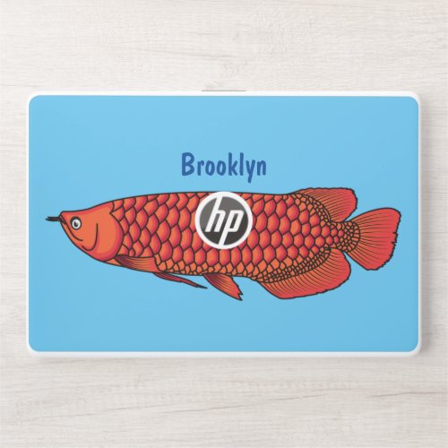 Red Arowana fish cartoon illustration  HP Laptop Skin