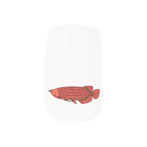 Red Arowana fish cartoon illustration Minx Nail Art