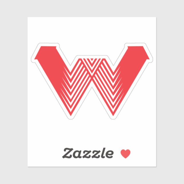 Red Arrow Creative line W letter Sticker (Sheet)