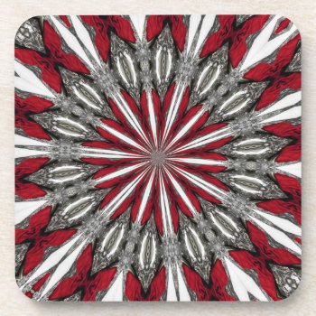 Red Arrow Medallion Beverage Coaster by artinphotography at Zazzle