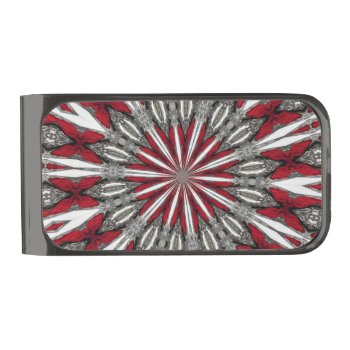Red Arrow Medallion Gunmetal Finish Money Clip by artinphotography at Zazzle