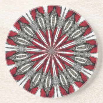 Red Arrow Medallion Sandstone Coaster by artinphotography at Zazzle