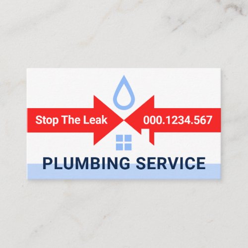 Red Arrows Rooftop Stop The Leak Business Card