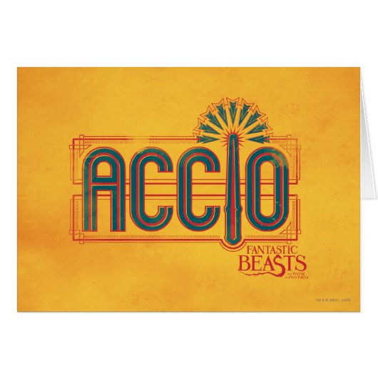 Red Art Deco ACCIO™ Spell Graphic Cards (Front Horizontal)