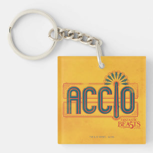 Red Art Deco ACCIO™ Spell Graphic Keychain