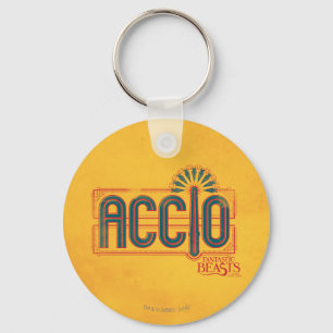 Red Art Deco ACCIO™ Spell Graphic Keychain
