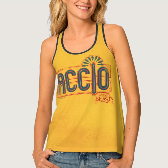 Red Art Deco ACCIO™ Spell Graphic Tank Top (Front)