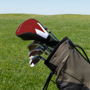 Red Art Deco Crown Design Golf Head Cover