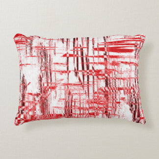 Red Art Deco Decorative Pillow