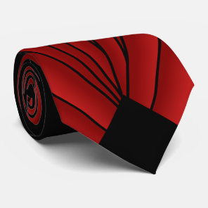 Red Art Deco Design Neck Tie
