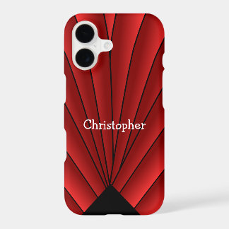 Red Art Deco Fan Design iPhone 17 Case