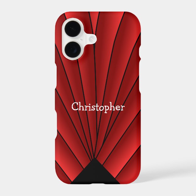Red Art Deco Fan Design Case-Mate iPhone Case (Back)