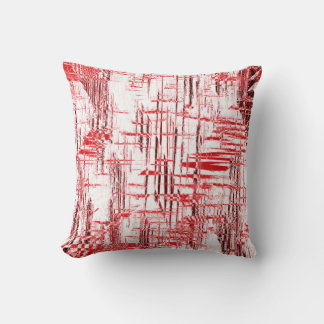 Red Art Deco Throw Pillow