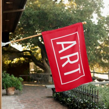 Red Art Gallery Sign Flag by InkWorks at Zazzle