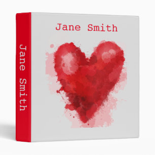 Red art hearts gothic art girl's student folder