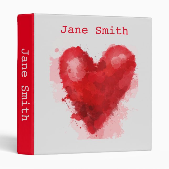 Red art hearts gothic art girl's student folder (Front/Spine)