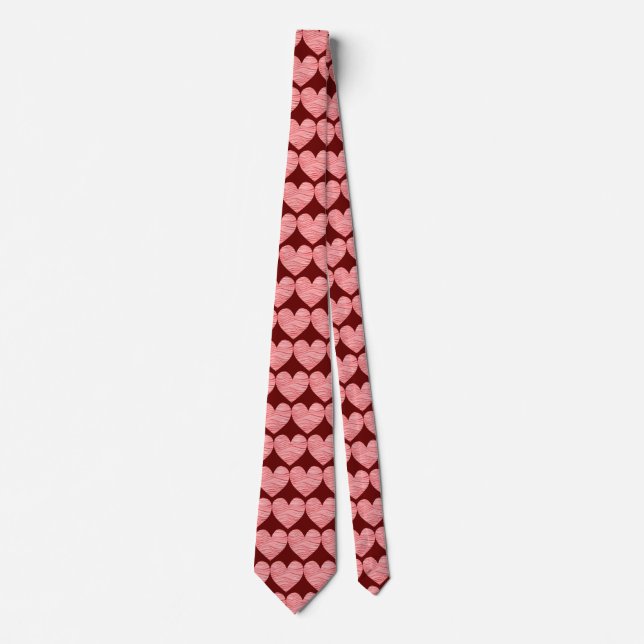 Red Art Hearts on Vivid Tie (Front)