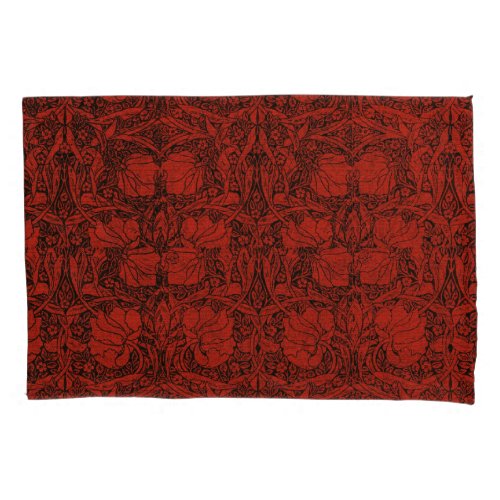 Red art nouveau beautifulfloral pattern revamp pillow case