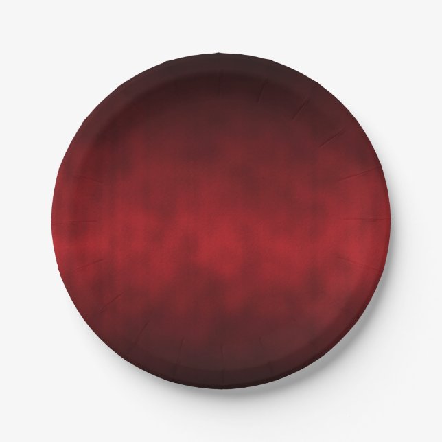 Red Artsy Gothic Ombre Paper Plates (Front)