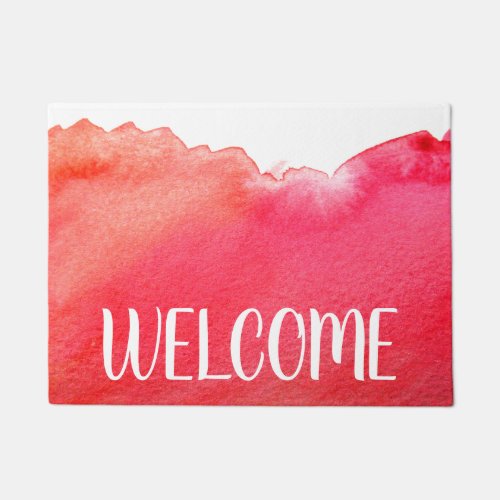 Red arty watercolor theme welcome mat