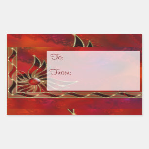 Red As the Flame Gift Tag Stickers